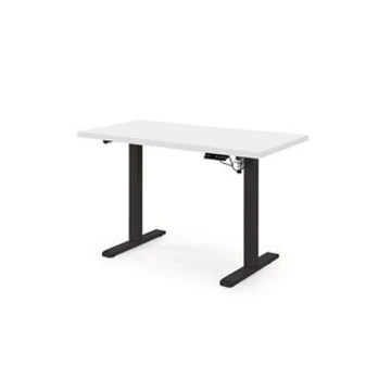 B/54 íróasztal with adjustable height, top - fehér, frame - fekete — produktív munkanapok